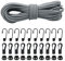 15m De Cuerda Elástica Segura, 6mm cuerdas Elásticas Y Fijaciones,10 De Ganchos Elásticos, 10 Ganchos De Plástico Para Cuerda Elástica,10 Cierres Elásticos De Plástico Lonas, Portaequipajes (6mm,Gris)