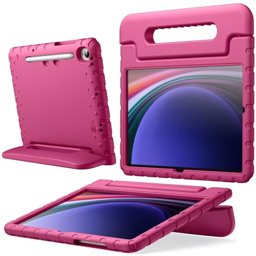 JETech Funda Niños para Samsung Galaxy Tab S9 11 Pulgadas, Carcasa Antigolpes Ligera Tableta con Soporte de Manija, Admite Carga de S Pen (Ciruela)