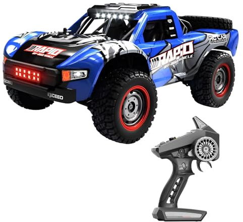 OBEST Aufgerüstetes Ferngesteuertes Auto mit Bürstenloser Motor, Max. 70 KM/H High Speed, 1/16 4WD, 2 Akku Lange Laufzeit, Elektro Ferngesteuertes Auto, Offroad Truck Geländewagen Schnelles Rennauto