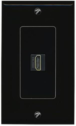 Placa de pared HDMI de 1 puerto, 1 banda, negro/negro