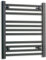 500mm Wide Black Heated Towel Rail Straight Flat Bathroom Warmer Radiator Rack Central Heating Turkish Zone (500mm x 600mm)