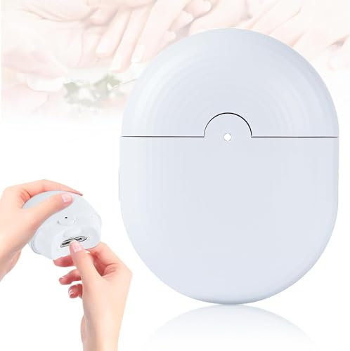 Electric Automatic Nail Clipper with Light & 2 Speeds, USB Rechargeable Safety Fingernail Cutter Nail File, 2 in 1 Nail Trimmer with Nail Scraps Storage, Manicure Tool for Baby, Kids, Seniors, Adult