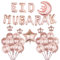 NEWUPZSI Eid Mubarak Roségold Ballons - 36 Stück, Gold, Stern, Dekoration, Ramadan, Familien mit Kindern, Unisex, Biologisch abbaubar, BALLOON, Aluminium, All Ages