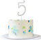 Tortendeko Silber Strasssteine Happy Birthday Cake Topper für Geburtstag Deko (Silber-5)