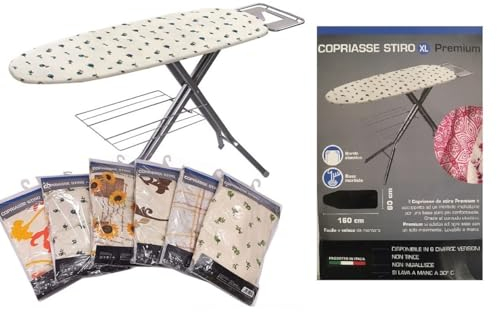 Housse de Table à Repasser 160 x 60 cm XXL Housse de Table à Repasser Universelle Grande Housse de Table à Repasser Maxi Premium Convient aux Fers à Vapeur Fabriquée en Italie, Couleurs Assort