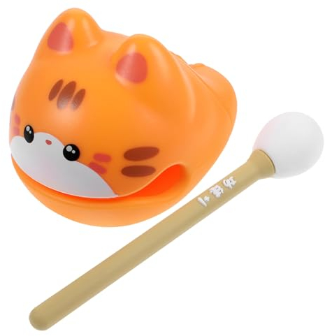 ABOOFAN 1 Satz Desktop-Ornamente Bürodekoration stressabbau Spielzeug Spielzeuge Guiro-Set aus Holz Karikaturen Lehrmittel Musikinstrument hölzern Fisch aus Holz Dekorative Teller
