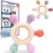 Okonkn 2 Anneau de Dentition pour Bébé, Naissance Bébé, Jouet Bébé 0-3-12 Mois, Accessoires d'Allaitement sans BPA