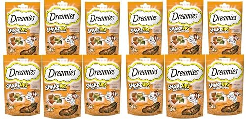 DREAMIES Shake UPS Multivitamins Geflügel Picknick, Katzenleckerlis im Portionsbeutel - 660g (12 Beutel)