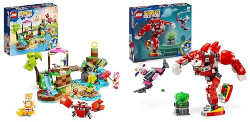 LEGO Sonic The Hedgehog Amys Tierrettungsinsel Spielzeug-Set & Sonic The Hedgehog Knuckles‘ Wächter-Mech, Actionfigur-Spielzeug