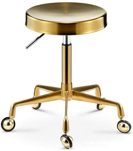 LXGJSQY Hocker auf Rädern, hydraulischer Salonhocker mit Rädern, Klavierhocker mit rotem Kunstledersitz, einstellbare Höhe 45–59 cm, unterstütztes Gewicht 160 kg, Kosmetikhocker für Tattoo, Massage,