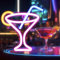 Panneau néon multicolore pour cocktails - LED - Verre à vin - Lumière néon - Batterie et USB - Double alimentation USB - Veilleuse néon pour décoration murale - Lampe de nuit pour bar, club,