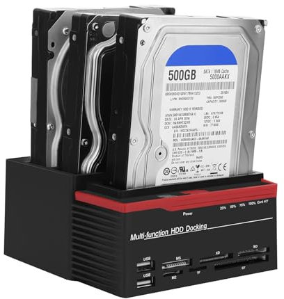 USB 3.0 to SATA Bay Hard Drive Docking Station, 2.5inch 3.5inch USB 3.0 SATA IDE HDD Docking Station, Triple Disk Drive Dock 2.5 3.5in SATA IDE USB3.0 HUB Card Reader (US