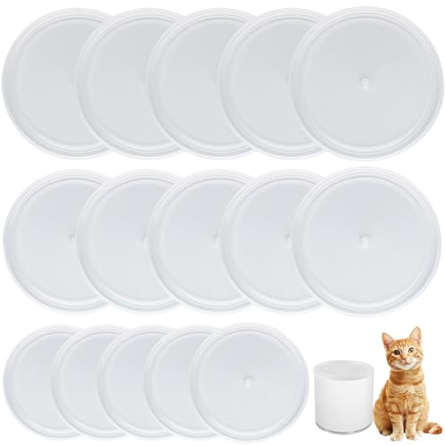 15 Waschbar Dosendeckel Hundefutter, 75/85/100mm Deckel für Dosen, Tierfutter-Dosendeckel mit 2 Aufbewahrungs Beutel, Dosenabdeckungen für Tiernahrung, Deckel für Lebensmittelkonserven Katzenfutter