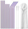 Gvolatee 12 Pcs Pailles en Acier Inoxydable 304, Paille Réutilisables, Paille Metal (8 Droites + 4 Courbées), Pailles Métalliques pour Cocktails, Thé, Café Glacé, Lait Glac, Milkshakes
