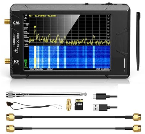OUTFYT 2,8-Zoll-Display-Spektrumanalysator Ultra 4-Zoll-Display 100 kHz bis 5,3 GHz mit 32-GB-Karte Version V0.4.5.1,Mehrere Messfunktionen(SA Ultra)