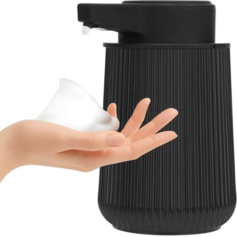 Seifenspender Automatisch 260ml Berührungslos Elektrischer Seifenspender mit Sensor, Schwarz Schaumseifenspender USB-Aufladung Für Bad, Küche, Büro