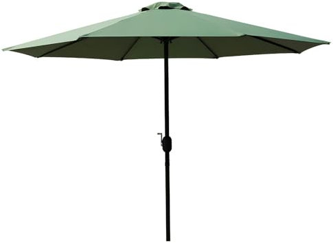 Parasol en Toile, Parasol d'extérieur de 2,00 m/2,70 m avec manivelle, Parasol de Table, for marché, terrasse, Plage, Restaurant en Plein air(Green,270cm)