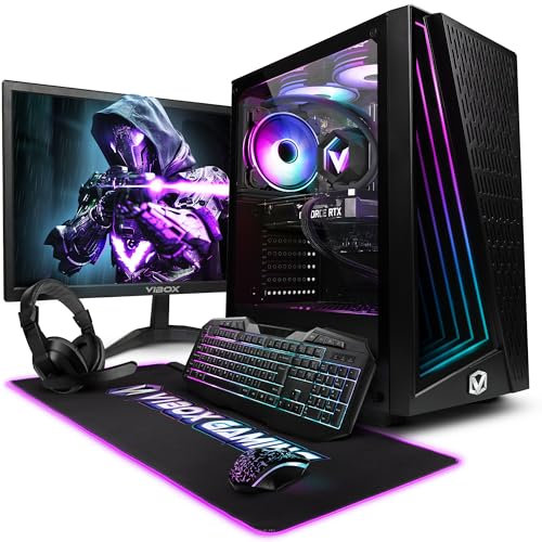 Vibox IV-529 Gaming PC Bundle • AMD Ryzen 7 5700X 4.6GHz • Nvidia RTX 3050 6GB • 16GB RAM • 1TB NVMe SSD • Windows 11 • 23 Monitor • WiFi