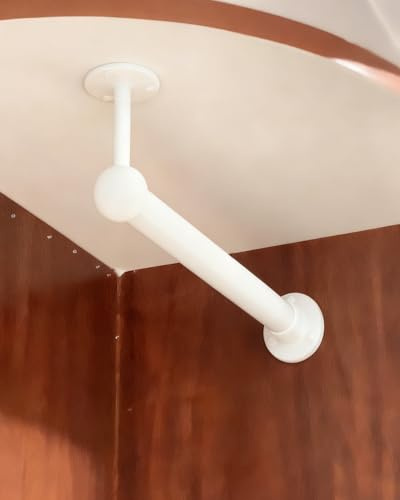 Kleiderstange Schrank Industrielle Kleiderstange Zum Aufhängen Von Kleidung, Von Der Decke Bis Zur Wand, L-förmige Ersatz-Dübel für Eckstangen(White,36cm/14.2in/1.2ft)