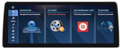 NAVIAVNO Android 15 12.3 Inch 8-Core 8GB + 128GB Car Radio Screen GPS Navigation for BMW 2 Series F45 F46 F22 NBT System Suports IPS Bluetooth 5.1 WiFi DSP IPS DAB+ TPMS Wireless CarPlay Android-Auto