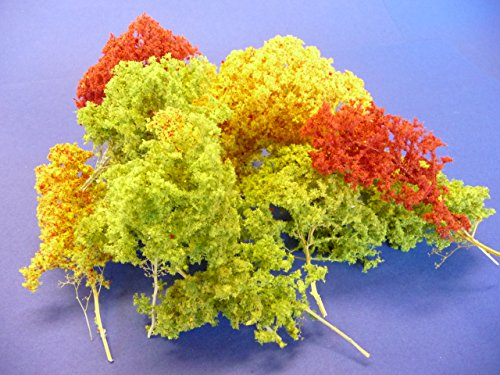 12-STÜCK Modellbau Baum NATURBÄUME Herbst aus SEEGRAS 15cm für H0