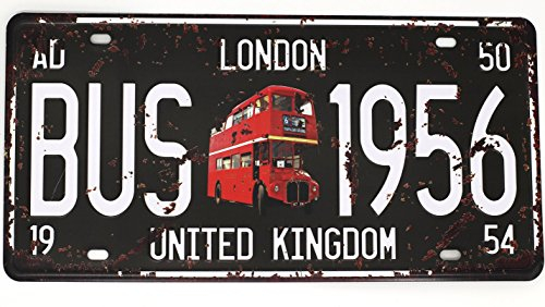 London Bus 1956 United Kingdom Vintage Auto Nummernschild, geprägt Tag Größe 15,2 x 30,5 cm