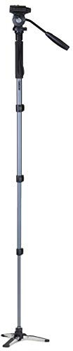 Carson - Monopiede unisex con testa a 3 vie che si estende fino a 59,4 cm (TR-500), nero, monopiede, 57,4 cm