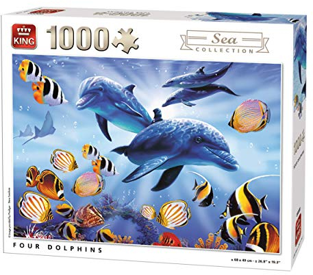 KING 5666 Stange Vier Delfine Sea World Puzzle (1000 Teile)