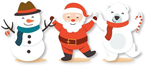 Christmas Decorative Stickers - Santa, Snowman, Bear, Reindeer windows, door, car decals - Large Santa & Friends