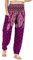 Lofbaz Damen Haremshose Yogahose Pumphose Hippie Hose Boho Kleidung Festival Outfit Sommerhose Leicht Sommer Hosen - Floral 3 Violett 4XL Große Größen