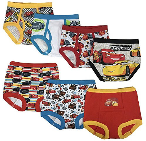 Disney Boys' Toddler Cars 3pk Training Pants and 4pk Briefs,