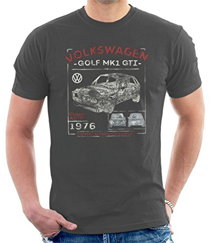 Volkswagen Golf MK1 GTI Owners Workshop Manual Men's T-Shirt Charcoal
