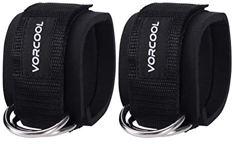 VORCOOL 2 stücke Fußschlaufen Fußriemen D-Ring Fußmanschetten für Gym Workouts Kabel Maschinen Bein Übungen mit Tragetasche für Männer und Fraue