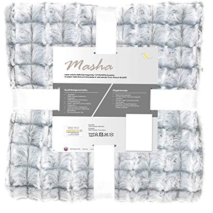 aqua-textil Masha Bettwäsche 135 x 200 cm 2teilig Polar Test Fleece Wendebettwäsche Fellimitat Bezug mit Reißverschluss grau