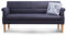Cavadore 3-Sitzer Sofa Kira mit Federkern / Sitzbank für Küche, Esszimmer / Inkl. Armteilfunktion / 189 x 94 x 81 / Kunstleder dunkelblau