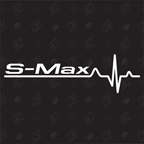 S-Max Herzschlag - Sticker, Weiß, Vinyl, Personalisiert, Herz, Metall, Outdoor, Liebesherz
