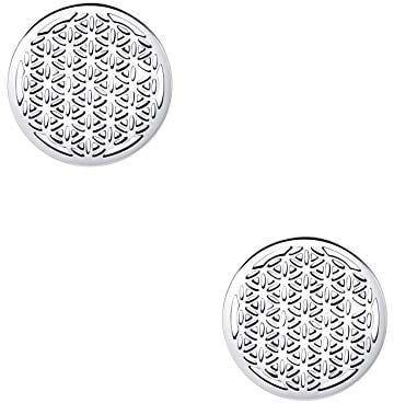 Happiness Boutique Damen Blume des Lebens Ohrstecker Lebensblume Runde Ohrringe Vergoldet Edelstahlschmuck in Gold - Rosegold, Silber