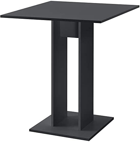 [en.casa] Küchentisch 'Lindesnes' Quadratisch 65 x 65 x 78 cm Säulentisch Esszimmertisch aus Spanplatte Speisetisch Tisch Dunkelgrau matt