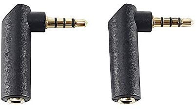2PCS 3.5mm Audio Adapter 90 Degree Headphone Jack Adaptor for Headset, Tablets, MP3 Players, Game Controller, Speakers