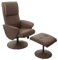 Relaxsessel Helsinki, Fernsehsessel Relaxliege TV-Sessel mit Hocker - Kunstleder, Taupe
