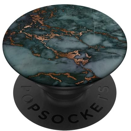 Elegant Dark Teal & Copper Marble Pattern PopSockets Adhesive PopGrip