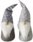 RiloStore 2er Set Weihnachtsmann XL Wichtel Tartan nr4523 Stoff Türstopper 32cm Kantensitzer schwer Grau Weiss Deko Nikolaus Wichtel Weihnachtsdeko Aufsteller Tischdeko