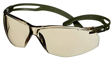 3M SecureFit 500 Schutzbrille, dunkelgrüne Bügel, Scotchgard Anti-Fog-/Antikratz-Beschichtung (K&N), hellbraune Scheibe, SF528SGAF-DGR-EU