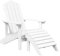 vidaXL Adirondack Gartenstuhl mit Fußstütze Gartenmöbel Gartensessel Stuhl Terrassenstuhl Balkonstuhl Stühle Campingstuhl Outdoor Sessel HDPE Weiß