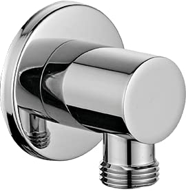 ADGO Rondo Winkelverbinder 1/2 Zoll, Duschanschluss, Winkelanschluss für Duschschlauch, Kupplung für Brauseschlauch, Winkelkupplung, Winkelverbindung, Messing (Chrom)