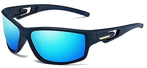 Perfectmiaoxuan Fahrradbrille Polarisierte Sonnenbrille Herren Damen (【C1】 Blau)