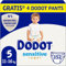 Dodot Pañales Bebé Sensitive Talla 5 (11-16 kg), 152 Pañales + 4 Pants de Regalo, Hasta 12 h De Protección Antifugas y Cuidado de la Piel, Pack Mensual