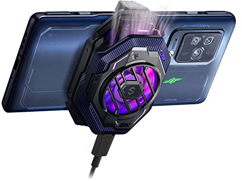 Black Shark Mobile Phone Cooler, Cellphone Cooling Fan for 2.63-3.46 inches iPhone/Android, Sleep Timer/Fan Speed Settings RGB Phone Radiator, FunCooler 3 Pro