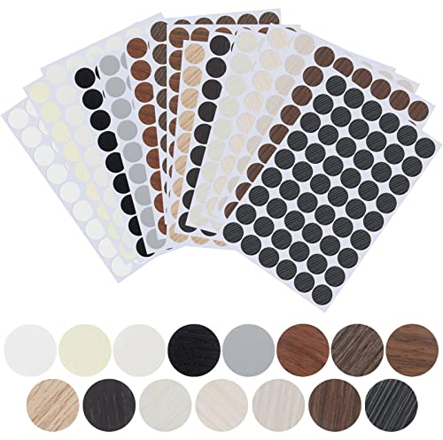 BDSHUNBF 810 Stücke Schraubenabdeckung, Schraubenloch Aufkleber, Schrauben Abdeckkappen, Selbstklebende Abdeckkappen Möbel, Abdeckung Aufkleber für Möbel Schrank Tür 21mm