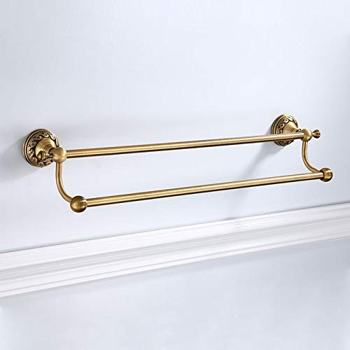 Badezimmer Doppelschichten Bad Dusche Handtuchhalter Wandhalterung Vintage Handtuchhalter Gebürstetes Gold Messing Rack Handtuchständer Stützschiene Present